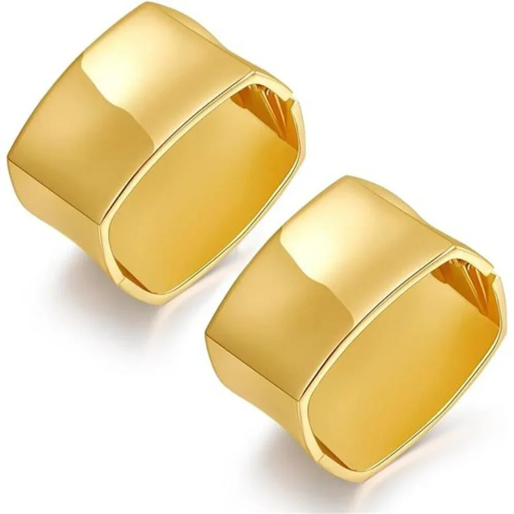 Bold Wide Gold Cuff Bracelet for Women – Statement Chunky, Durable Gold plate